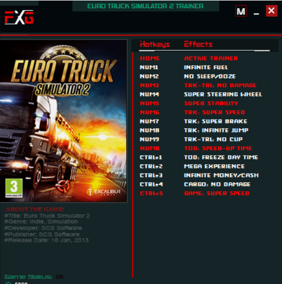 《欧洲卡车模拟2》v1.16.X-v1.49.X.X十五项修改器FUTUREX版